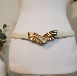 Liz Claiborne Gold and Cream Belt